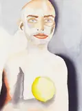 Francesco Clemente, Self-Portrait with Lemon Heart, 2008, Woodcut in colors, on wove paper, the full sheet,