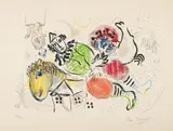 Marc Chagall, Le cirque ambulant (The Traveling Circus), 1969, Lithograph in colors, on Arches paper, with full margins (deckle along right and lower sheet),