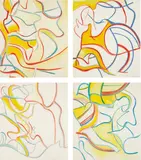 Willem de Kooning, Quatre Lithographies, 1986, The complete set of four lithographs in colors, on Arches paper, the full sheets,