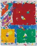 Untitled (SFM 81-013) by Sam Francis, 1981, Unique monotype with dry pigments, inks, and oils in colors, on handmade paper, the full sheet,, sold Oct 2015