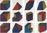 Sol LeWitt, Forms Derived from a Cube (Colors Superimposed), 1991, The complete set of 12 screenprints in colors, on Somerset Textured paper, with full margins,