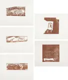 Woodcuts (Holzschnitte) by Joseph Beuys, 1973-74, The complete set of five woodcuts in brown, on Rives BFK paper, with full margins,, sold Oct 2015