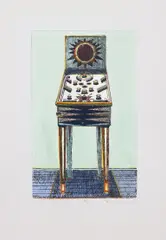 Wayne Thiebaud, Nickel Machine, 1964/2002, Watercolor over etching, on Rives BFK paper, with full margins,