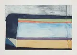 Richard Diebenkorn, Indigo Horizontal, 1985, Aquatint and etching in colors, on Somerset paper, with full margins,