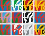 Robert Indiana, Book of Love, 1996, The complete set of 12 screenprints in colors, on A.N.W. Crestwood Museum Edition paper, with full margins, with accompanying 12 poems,