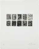 Jasper Johns, 0-9, 1975, Etching with aquatint, on Barcham Green paper watermark J. Johns , with full margins,