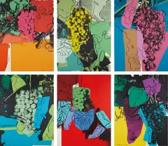 Andy Warhol, Grapes, 1979, The complete set of six screenprints, on Strathmore Bristol paper, the full sheets,
