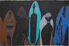 Andy Warhol, Shoes, 1980, Screenprint in colors with diamond dust, on Arches Aquarelle paper, the full sheet,