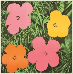 Flowers by Andy Warhol, 1964, Farboffsetlithographie auf Papier, sold Oct 2015