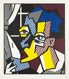 Roy Lichtenstein, The Student, from The Expressionist Woodcut Series, 1980, Woodcut in colors with embossing, on wove paper, with full margins,