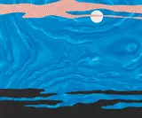 Roy Lichtenstein, Moonscape, from 11 Pop Artists, Volume I, 1965, Screenprint in colors, on blue Rowlux, the full sheet,