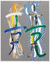 Brushstroke Contest by Roy Lichtenstein, 1989, Lithograph in colors, on Rives BFK paper, with full margins,, sold Oct 2015
