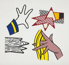Study of Hands by Roy Lichtenstein, 1981, Lithograph and screenprint in colors, on wove paper, with full margins,, sold Oct 2015