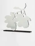 Donald Sultan, Silver Lantern Flowers, 2014, Polished aluminum on painted aluminum base,