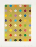 Aurous Iodide by Damien Hirst, 2009, Screenprint in colors with gold glitter, on wove paper, with full margins,, sold Oct 2015