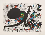 Homenatge a Joan Prats: plate 12 by Joan Miró, 1971, Lithograph in colors, on wove paper, with full margins,, sold Oct 2015