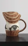 Pablo Picasso, Pitcher gothique avec des oiseaux (Gothic Pitcher with Birds), 1953, White earthenware turned pitcher painted in colors, knife engraved and partial glaze,