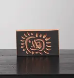 Petite soleil (Little Sun) by Pablo Picasso, 1968-69, Red earthenware rectangular plaque,, sold Oct 2015