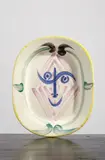 La tête de Faun (Faun’s Head) by Pablo Picasso, 1948, White earthenware rectangular dish painted in colors and glazed,, sold Oct 2015