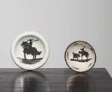 Picador; and Picador by Pablo Picasso, 1952 and 1955, White earthenware ash-tray and round coupel,, sold Oct 2015