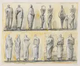 Henry Moore, Standing Figures, 1949, Lithograph in colors, on English cartridge paper, with full margins,