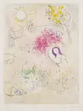 Marc Chagall, Chloé, from Daphnis et Chloé, 1961, Lithograph in colors, on Arches paper, with full margins,