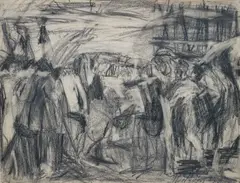 After Velázquez by Grace Hartigan, 1953, Charcoal drawing, on wove paper,, sold Oct 2015