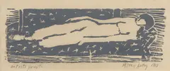 Nude by Milton Avery, 1953, Woodcut in gray, on Japanese paper, with full margins,, offered Oct 2015