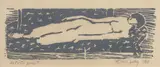Milton Avery, Nude, 1953, Woodcut in gray, on Japanese paper, with full margins,