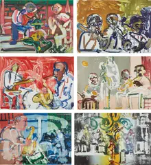 Jazz by Romare Bearden, 1979, Six lithographs in colors, on Arches Archival paper, the full sheets,, sold Oct 2015