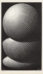 Three Spheres I by M. C. Escher, 1945, Wood engraving, on wove paper, with full margins,, offered Oct 2015