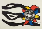 Un clair de lune dans un coup de vent (Moonlight in a Gust of Wind) by Alexander Calder, 1965-66, Lithograph in colors, on Rives BFK paper, with full margins,, sold Oct 2015