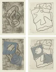 Jean Arp, Vers le blanc infini (Towards White Infinity), 1960, The complete set of 16 etchings, including eight etchings and the additional suite of eight etchings in colors, on Richard de Bas handmade paper, with full margins, one set folded (as issued), with text by the artist, loose,