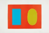 Blue and Green over Orange (Bleu et vert sur orange), from Suite of Twenty-Seven Color Lithographs by Ellsworth Kelly, 1964-65, Lithograph in colors, on Rives BFK paper, with full margins,, sold Oct 2015