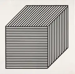 Plate #01, from Five Forms Derived from a Cube by Sol LeWitt, 1982, Woodcut, on Kizuki Hanga paper, with full margins,, sold Oct 2015