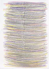 Sam Falls, Untitled (Floor Rubbing, black), 2013, Colored pencil drawing, on Rives BFK paper,