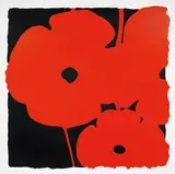 Donald Sultan, Big Red, 2014, Screenprint in colors with enamel inks and tar-like texture, on 4-ply museum board, with full margins,