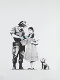 Stop and Search by Banksy, 2007, Screenprint in colors, on Arches 88 paper, with full margins,, sold Oct 2015