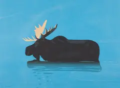 Moose by Alex Katz, 2013, Woodcut in colors, on wove paper, the full sheet,, sold Oct 2015