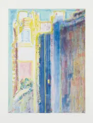 City Edge by Wayne Thiebaud, 1988, Aquatint in colors, on wove paper, with full margins,, sold Oct 2015