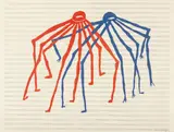 Louise Bourgeois, Jitterbugging Spiders, 1998, Lithograph in colors, on Rives paper, the full sheet,
