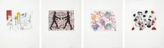 Ghada Amer, Untitled Suite, 2000, The complete set of four aquatints with engraving, etching and drypoint in colors, on Hahnemühle-Durer etching paper, with full margins,