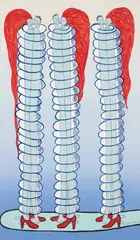Couples by Louise Bourgeois, 2001, Lithograph in colors with gold acrylic hand additions, on Rives BFK paper, the full sheet,, sold Oct 2015
