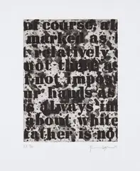 White #1 by Glenn Ligon, 1995, Etching with aquatint, sugarlift and softground, on Somerset Textured paper, with full margins,, sold Oct 2015