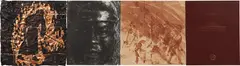 Komar & Melamid, Head of Worker, Bergen Point Brass Foundry, 1988, The complete set of two lithographs, one woodcut on brass leaf, and one brass stamping, on Arches, Japanese paper and leather, the full sheets,