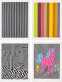 Michael Scott, Black/Silver Line; Color Line; House; and Pink Pony, 1995, Four screenprints in colors, on Arches cover paper, with full margins,