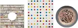 Damien Hirst, Pharmacy; Home Sweet Home; and Opium, 1992 and 1996, Three works, including one offset lithograph in colors, one screenprint in colors, and one gloss-finish Lamda print in colors, on 4-ply board with cut-out, porcelain plate, and Fujicolor Professional paper respectively, the full sheets,