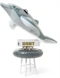 Jeff Koons, Goat: A Tribute to Muhammed Ali (Champ's edition) book; with Radial Champs, 2004, The complete deluxe "Champ's Edition" set, including Radial Champ comprised of a wooden stool, inflatable dolphin and tirefloatie, air pump and lucite, accompanied by installation directions and original cardboard boxes, four gelatin silver prints signed in black marker by HowardL. Bingham and Muhammad Ali, and large book of photographs and text,