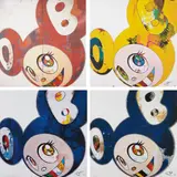 And Then, When That's Done......I Change What I Was Yesterday Is Cast Aside, Like An Insect Shedding Its Skin; And Then, And Then And Then And Then And Then, Yellow Universe.; And Then x 6 (Blue: The Superflat Method); and And Then x6 Blue by Takashi Murakami, 2009 and 2013, Four offset lithographs in colors, on smooth wove paper, the full sheets,, sold Oct 2015