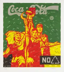 Wang Guangyi, Coca Cola (Green), from Great Criticism, 2006, Lithograph in colors, on Rives BFK paper, with full margins,